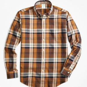 New - Non-Iron Milano Fit (Slim) Brown Shirt (XL)